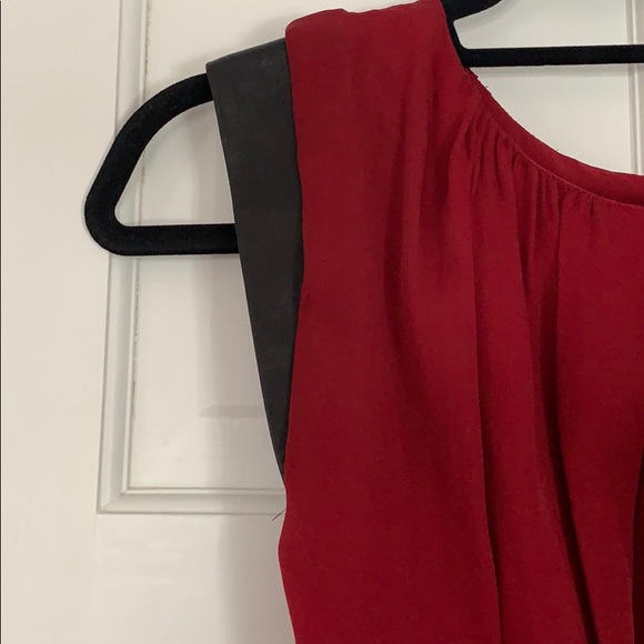Alice + Olivia Red Dress open back leather Small - Picture 4 of 5